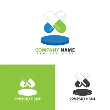 Capsule pill logo Stock Illustration