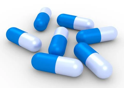 Capsule pills isolated on white Stock Illustration