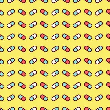Capsule pills pattern Stock Illustration