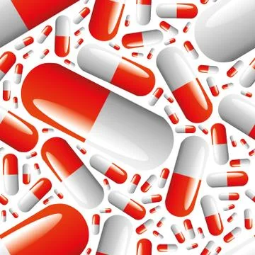 Capsule seamless pattern. Stock Illustration