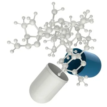 Capsule shows 3d molecule Stock Illustration