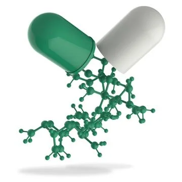 Capsule shows 3d molecule Stock Illustration