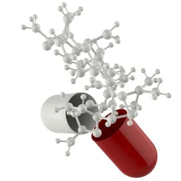 Capsule shows 3d molecule Stock Illustration