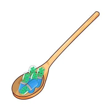 Capsule on spoon illustration Stock Illustration