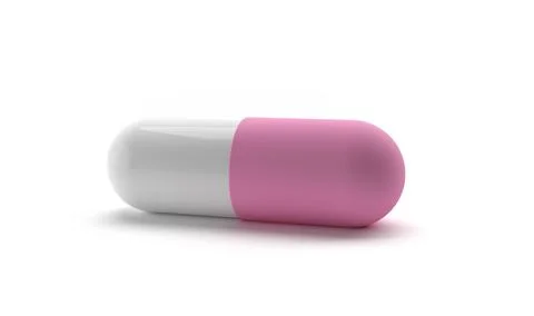 Capsule tablet or pill capsules isolated over white background. Ilustração Stock