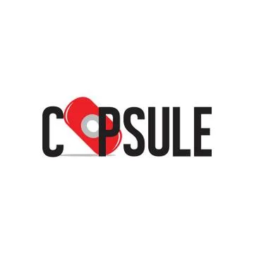 Capsule text symbol logo vector Stock Illustration