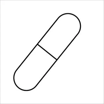 Capsule thin line vector icon on a white background. Vector illustration Stock Illustration