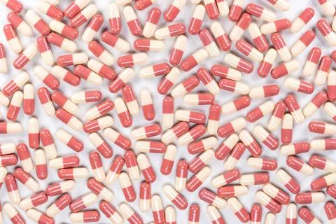 Capsule on white background. Stock Photos