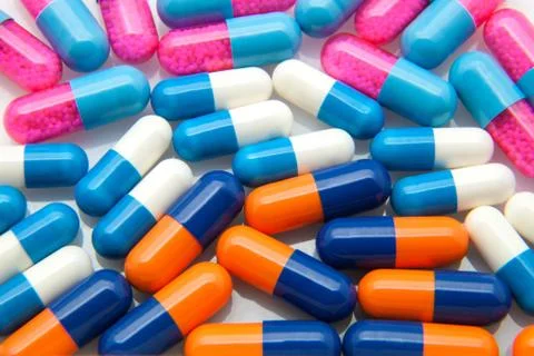 Capsules and tablets Stock Photos