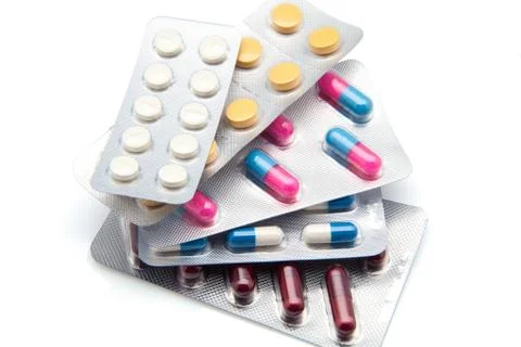 Capsules and tablets Stock Photos