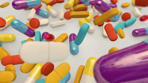 Capsules Falling Video stock 23457239