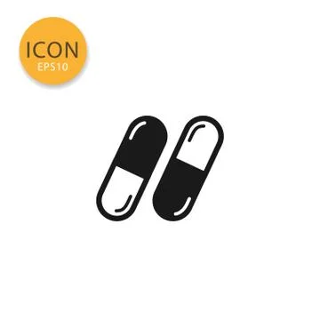 Capsules icon isolated flat style. Stock Illustration