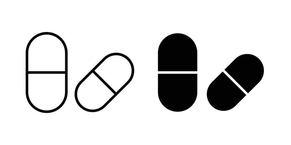 Capsules icon vector, symbol, logo illustrations Stock Illustration