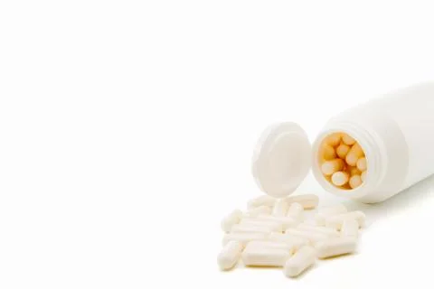 Capsules isolated Fotos Stock