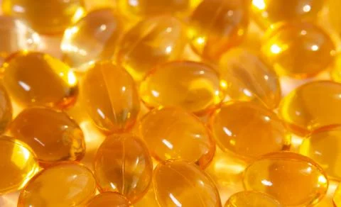 Capsules omega-3 .Selective focus.Close up Foto stock