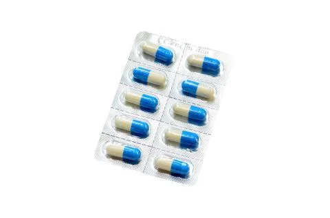 Capsules packed in blisters Stock Photos