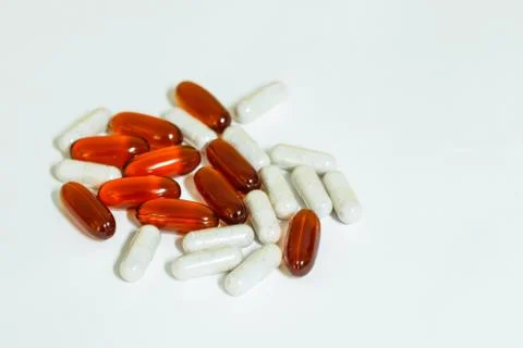 Capsules on a white background 스톡 사진