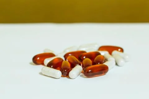 Capsules on a white background Stock-Fotos