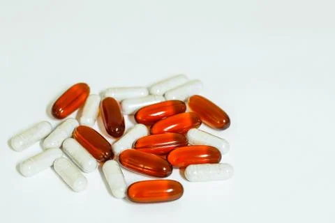 Capsules on a white background Stock Photos