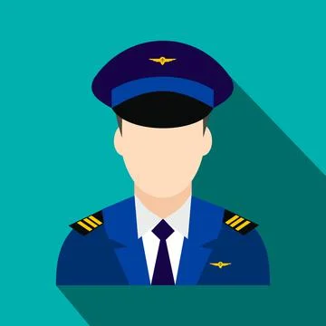 Captain of the aircraft flat icon Stock Illustration