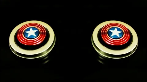 Captain america theme 2  fidget spinners  Stock Footage 79378097