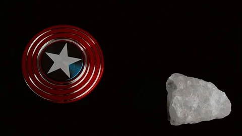 Captain america theme fidget spinner  Stock Footage 79378076