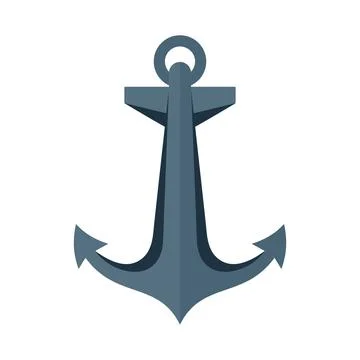 Captain anchor icon flat isolated vector Stock Illustration