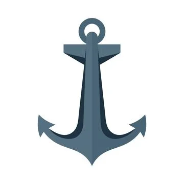 Captain anchor icon flat isolated Stock Illustration