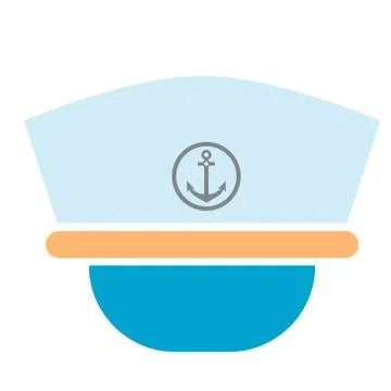 Captain cap flat illustration on white Stock Illustration