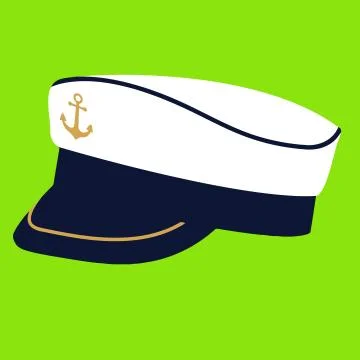 Captain cap ship navy uniform illustration Illustrazione stock