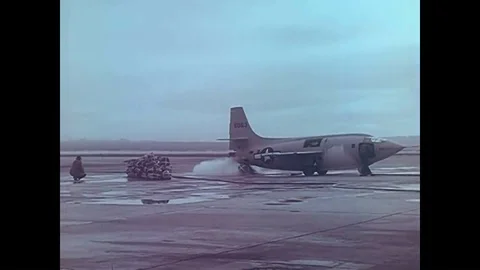Captain Chuck Yeager pilots a Bell X-1 rocket engine-powered aircraft and a Stock Footage 94002022