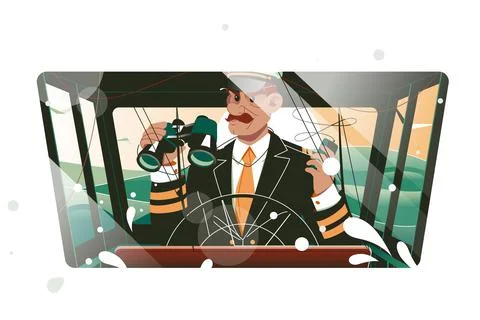 Captain command of ship Illustrazione stock