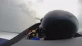 Captain controlling jet plane, extreme flight with passenger, dangerous trick HD Footage