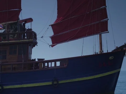 Captain on deck of large ship steering a wheel. Sailor at the helm 動画素材 70726500