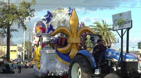 Captain of Endymion parade float 2014 Stock Footage 36540015