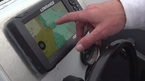Captain Explaining Navigation Tools on Sports Boat - 139 Stock Footage 308401783
