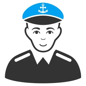 Captain Flat Icon Stock Illustration