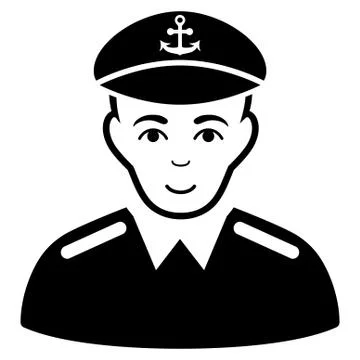 Captain Flat Vector Icon Stock Illustration