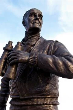 Captain Frederic John Walker Statue at the Pier Head in Liverpool Stock Photos