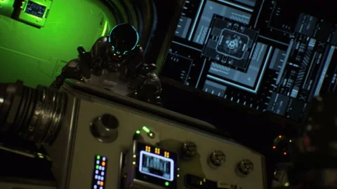 Captain gives orders from the bridge during the Battle of Star Wars 23 Stock Footage 167242337