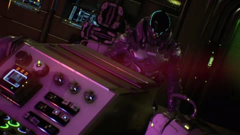 Captain gives orders from the bridge during the Battle of Star Wars 29 Stock Footage 167274687