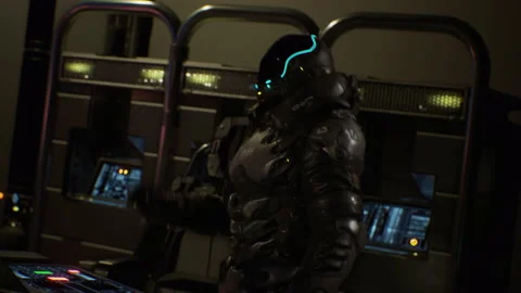 Captain gives orders from the bridge during the Battle of Star Wars 40 Stock Footage 167285167