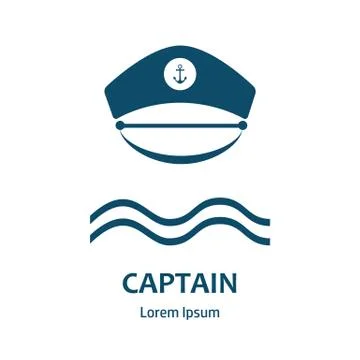 Captain hat flat icon Stock Illustration