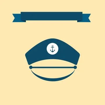 Captain hat flat icon Stock Illustration