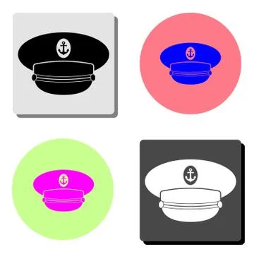 Captain hat. flat vector icon Stock Illustration