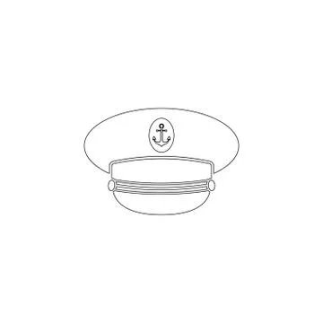 Captain hat. flat vector icon Stock Illustration