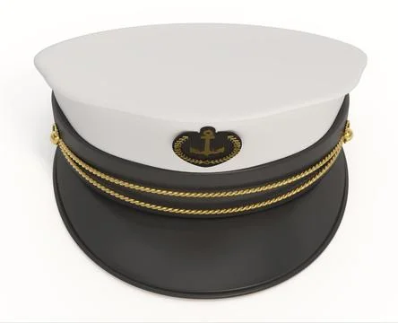 Captain hat isolated on white background. 3D illustration Stock Illustration