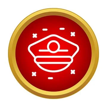 Captain hat uniform icon displaying authority and leadership 스톡 일러스트