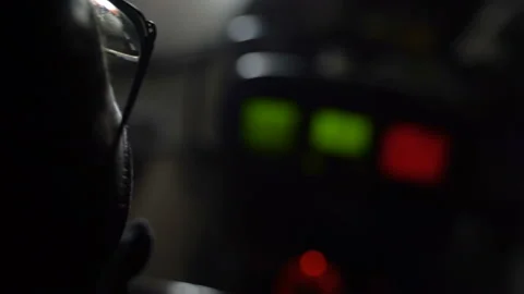 Captain at the helm at night 動画素材 111648859