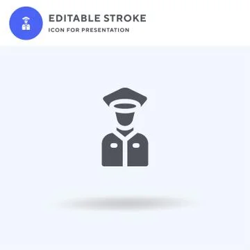 Captain icon vector, filled flat sign, solid pictogram isolated on white, logo Stockillustratie